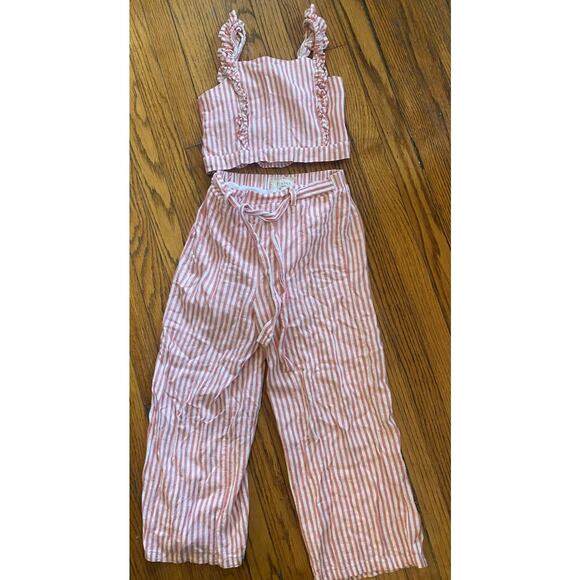 btween Other - Btween Adorable Outfit Stripe Pink Girls Size 8 Blended Linen